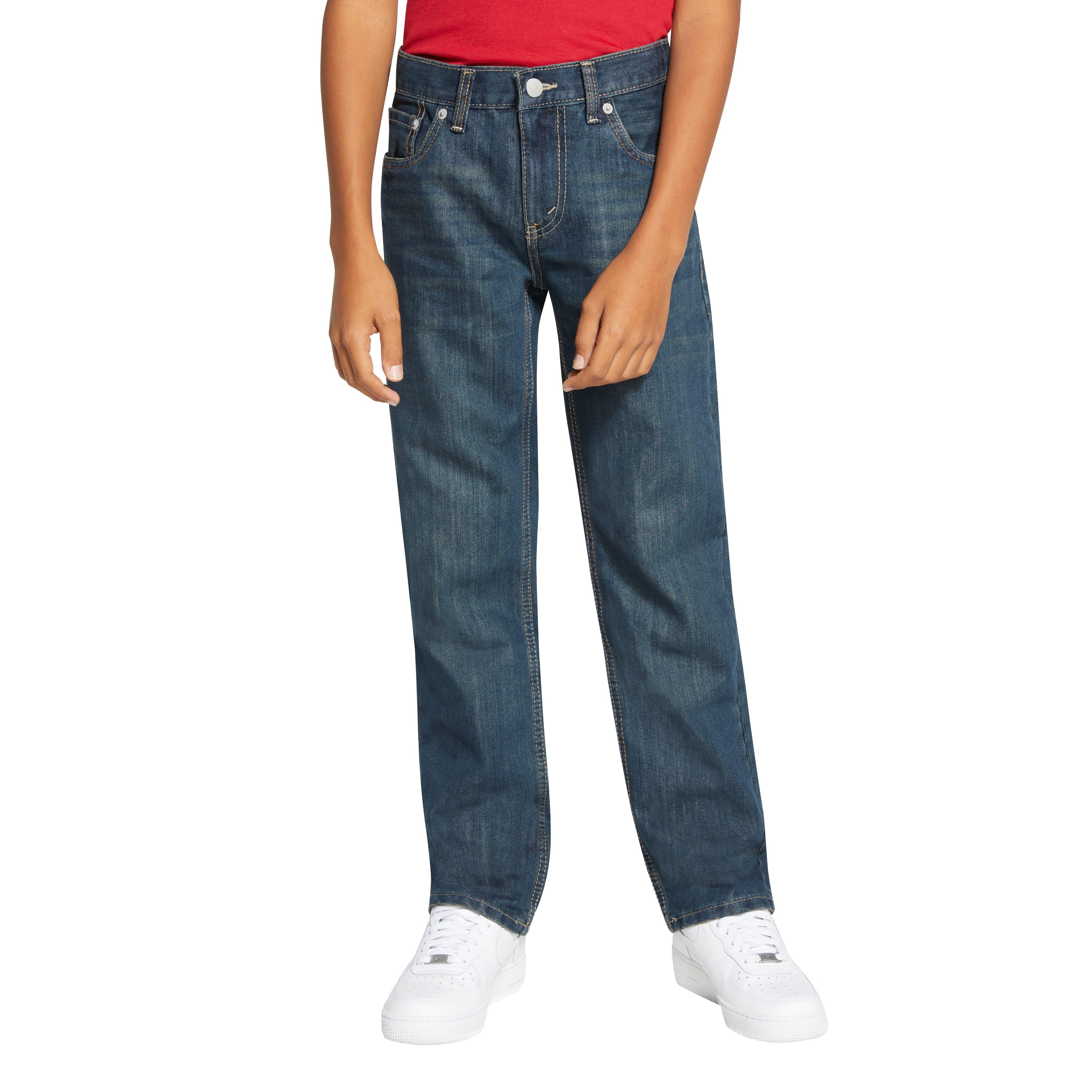 Levi's Big Boys' 505 Regular Fit Dark Blue Wash Denim Jeans - DARK BLUE